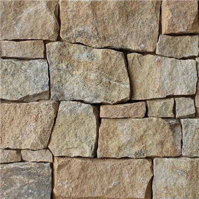 Granit Neuer gelber zufälliger Quaderstein