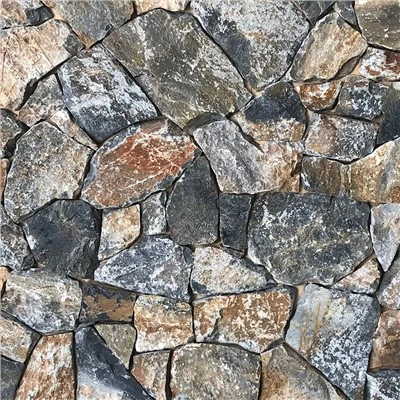 Kalksteinblau mit rustikalem, zufälligem losem Stein