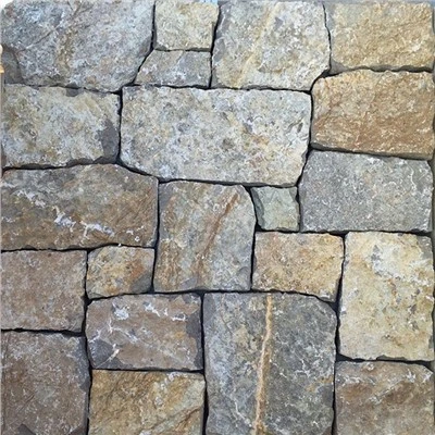 Kalkstein, gelber, zufälliger Quaderstein
