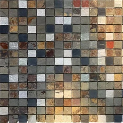 Mehrfarbige Schiefermosaikfliesen